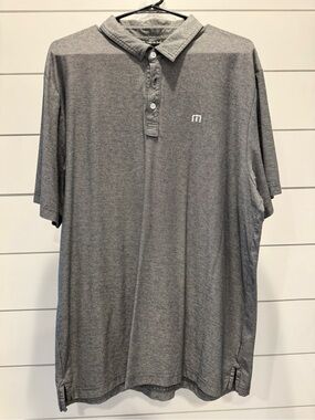 Travis Mathew Men's Grey Polo Shirt w/ Logo